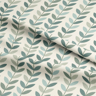 Beautiful and stylish Scandi Stem Cotton Curtain Fabric in Duck Egg Blue