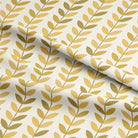 Close-up of the Scandi Stem Cotton Curtain Fabric in Ochre showcasing its high-quality texture and vibrant color