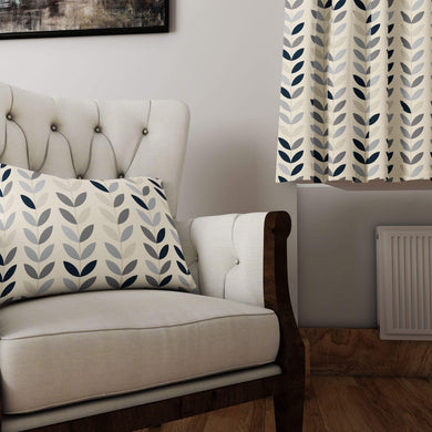 High-quality cotton fabric in pewter with a stylish Scandi Stem pattern