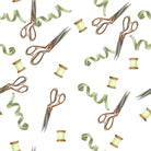 Scissors & Thread Cotton Curtain Fabric - White - Close-up of soft and durable white cotton fabric with a subtle sheen and smooth texture