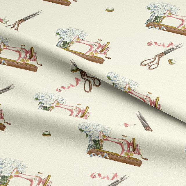 High quality ivory cotton fabric for sewing curtains