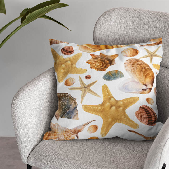 Shells Cotton Curtain Fabric in a warm and inviting Sand color