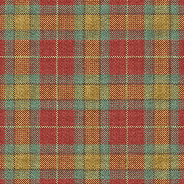 Sheil Plaid Linen Curtain Fabric - Red, a high-quality and luxurious curtain fabric with a classic red plaid pattern, perfect for adding a touch of warmth and elegance to any room 