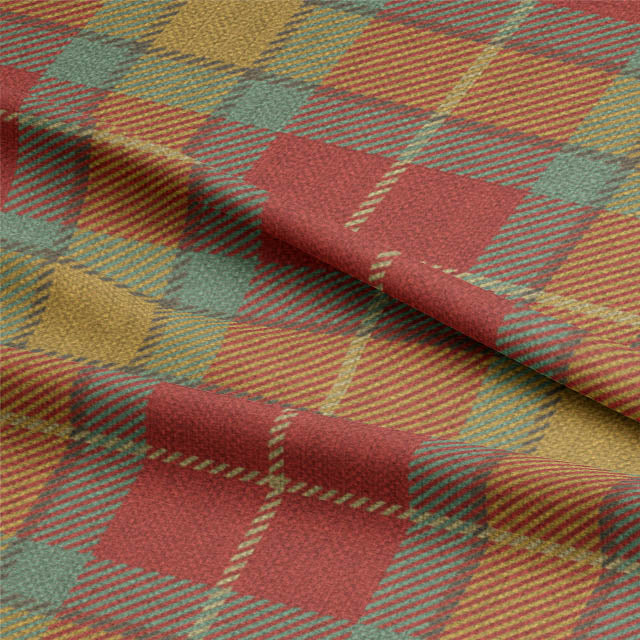 Add a pop of color and style to your home decor with the Sheil Plaid Linen Curtain Fabric - Red, featuring a timeless red plaid design and made from premium linen material for a sophisticated look
