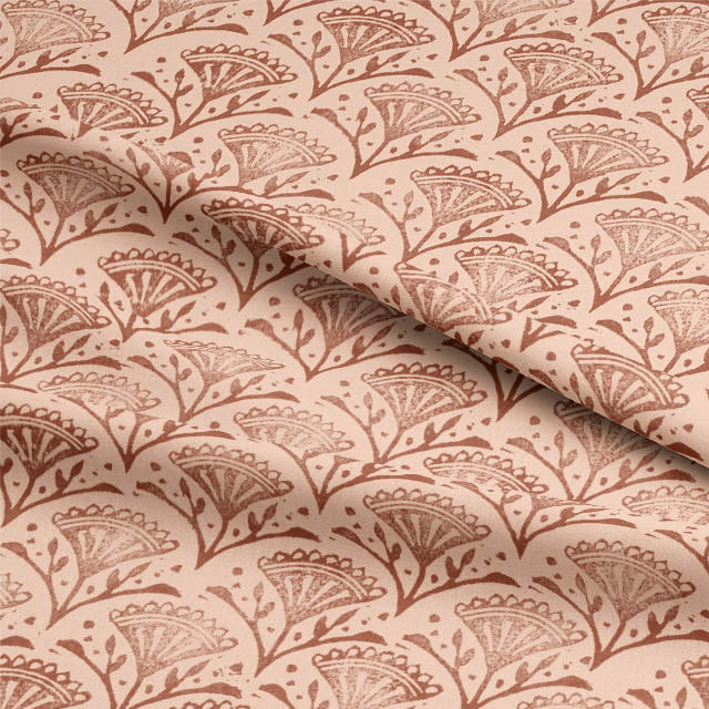 Beautiful and durable linen fabric for curtains in a rich henna color