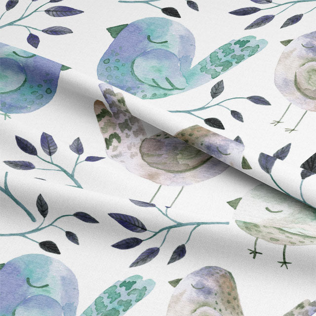 Beautiful bird design on high-quality cotton fabric for curtains