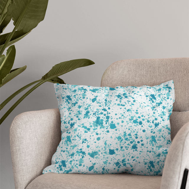 A close-up of the luxurious Splash Cotton Curtain Fabric in Azure, showcasing its rich texture and stunning shade of blue