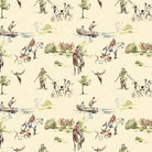 Sporting Life Cotton Curtain Fabric in Cream