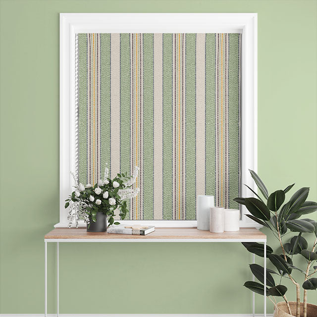 Staten Island Cotton Curtain Fabric - Green with a soft and breathable texture