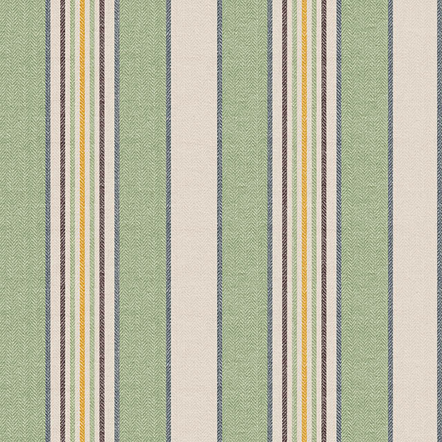 Staten Island Cotton Curtain Fabric - Green with leafy patterns and texture