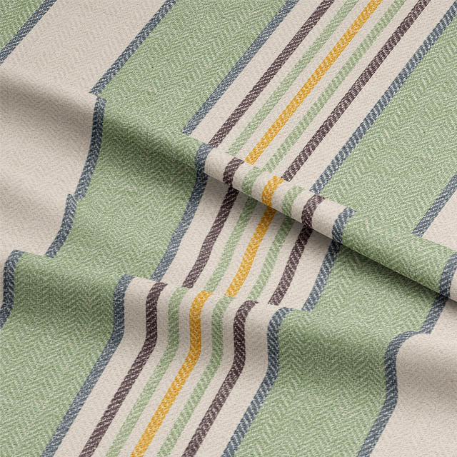 High-quality Staten Island Cotton Curtain Fabric in Green color with a smooth finish