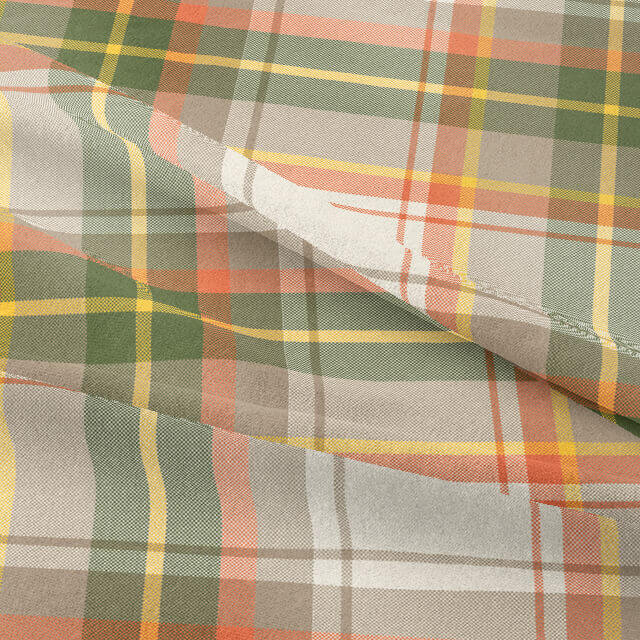 Two rolls of Stirling Cotton Curtain Fabric in vibrant Satsuma color