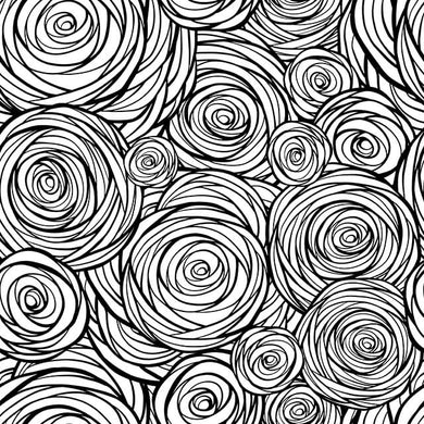 Swirl Cotton Curtain Fabric in Black and White, perfect for modern home decor 