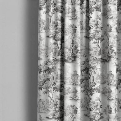 High-quality Toulouse Toile Linen Curtain Fabric in elegant Grey color