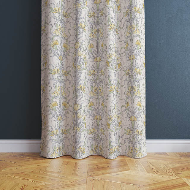 Vanessa Cotton Curtain Fabric - Citrus, a high-quality and affordable fabric option for adding a touch of sunshine to your home decor