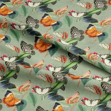 Beautiful Vintage Butterfly Fabric in a Gorgeous Green Color
