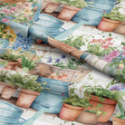 High-quality, durable Walled Garden Cotton Curtain Fabric in a calming shade of Blue
