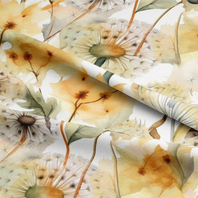 Close-up of Dandelion Linen Curtain Fabric - Ochre texture with natural light and shadow
