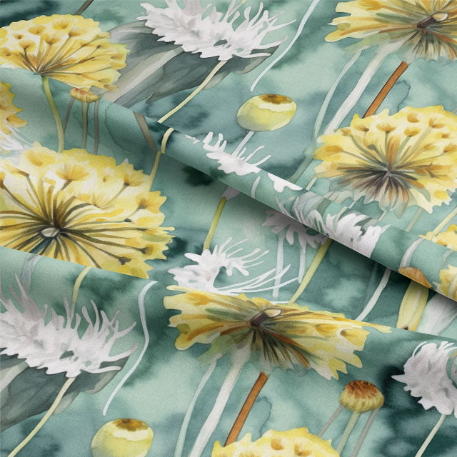 Beautiful Teal Dandelion Linen Curtain Fabric to Add a Pop of Color to Your Living Space