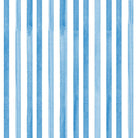 Watercolour Stripe Cotton Curtain Fabric in Aegean Blue and White
