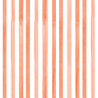 Watercolour stripe cotton curtain fabric in henna color hanging on window