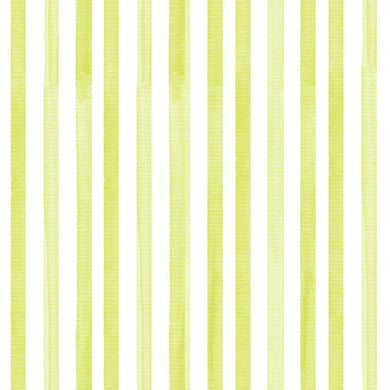Watercolour Stripe Cotton Curtain Fabric in Lime Green Shade