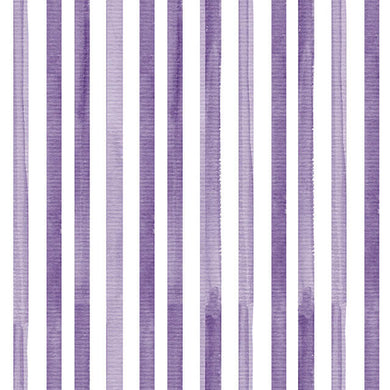 Watercolour Stripe Cotton Curtain Fabric in elegant purple shade with artistic design