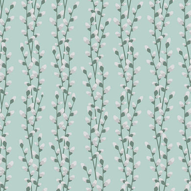 Willow Linen Curtain Fabric in Duck Egg Blue, perfect for drapery and upholstery