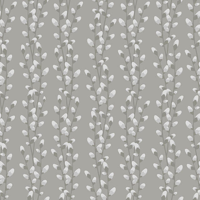 Close up of Willow Linen Curtain Fabric in Grey, showcasing the soft texture and natural color variation