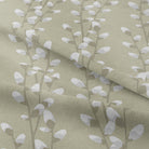 Elegant Sage Willow Linen Curtain Fabric draped in a sunlit room with a soft, flowing drape