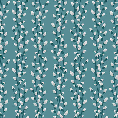Willow Linen Curtain Fabric in Teal, a beautiful drapery material for home decor