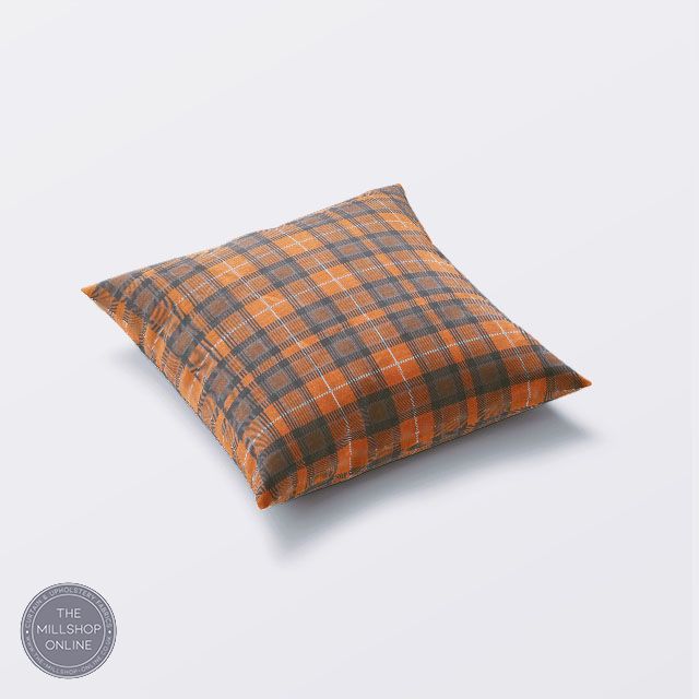 Atriochtan Plaid Flame - Bright Orange Tartan Check fabric for sale