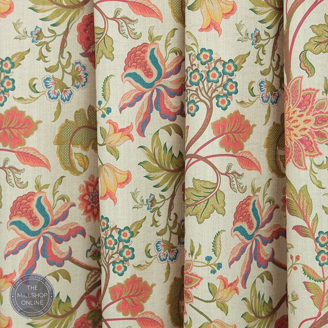 Bess Natural - Tradition floral print upholstery fabric for sale