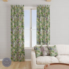 Chamaerops Linen Natural - Jungle floral print fabric for sale