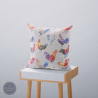 Watercolour Chickens Vibrant Orange Roman Blind Fabrc