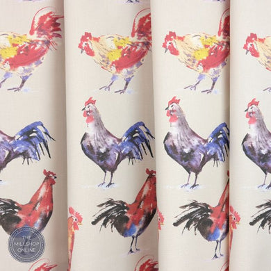Watercolour Chickens Vibrant Orange Roman Blind Fabrc