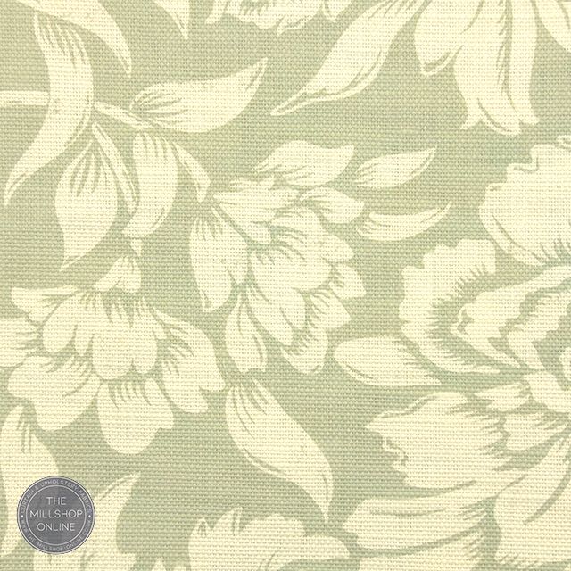 Joelle Sage Green - Green flower fabric for roman blinds uk