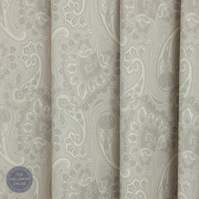 Jaipur Putty - Stone paisley floral print fabric for curtains for sale