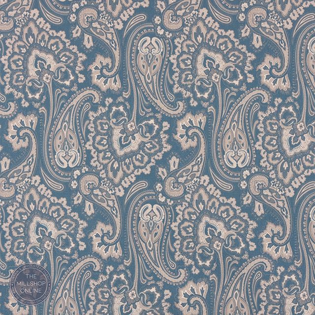 Jaipur Teal - Teal floral teardrop roman blind fabric for sale