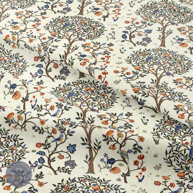 Life Tree Ivory - Ivory trees design roman blind fabric for sale