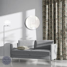 Life Tree Linen - Linen leaves and trees design fabric for curtains uk