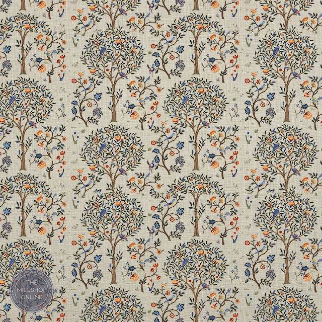 Life Tree Natural - Natural Trees design curtain fabric for sale uk