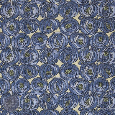 Rose Tapestry Blue Upholstery Fabric