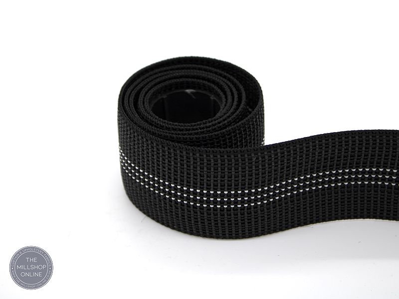 Elastic Webbing Black - Elastic upholstery webbing uk