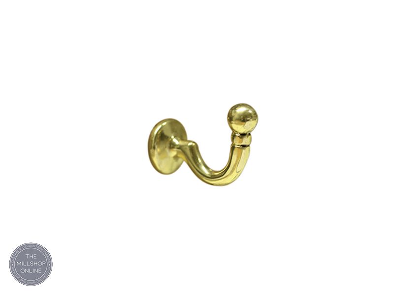 Tieback hook Brass - Brass colour hooks for curtain tiebacks