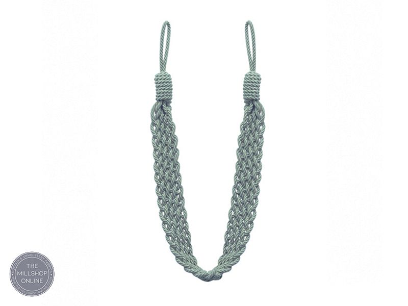 Woven Rope Tieback Duck Egg - Duck Egg 100% polyester sewing tieback
