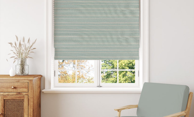 Duck egg Roman blind fabric made to measure – pastel window dressing in soft calming tone