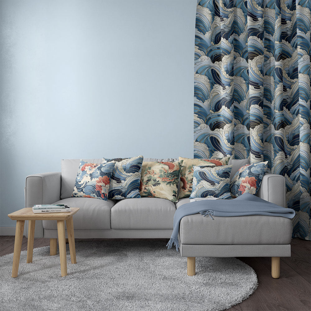 Blue Curtain Fabric Collection Buy Online in the UK The Millshop Online