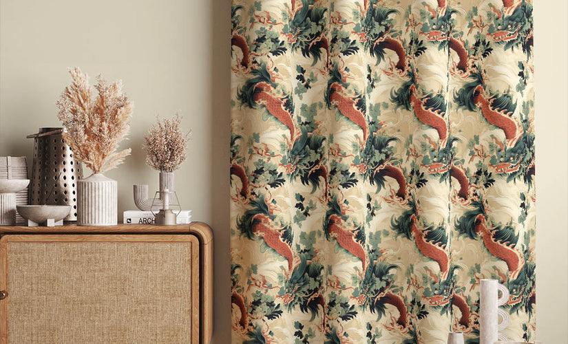 Soft cream linen-blend curtain fabric panel showing neutral texture and light movement