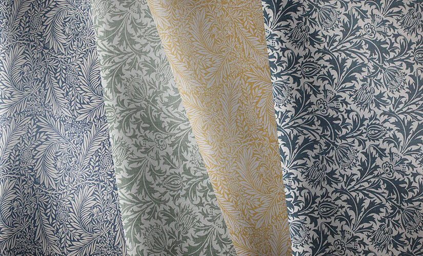 Leaf patterned fabric for curtains & upholstery